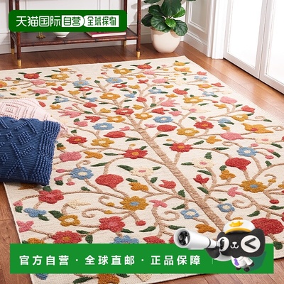 自营safaviehKenya Hand Made Area Rug, Ivory / Pink Country F