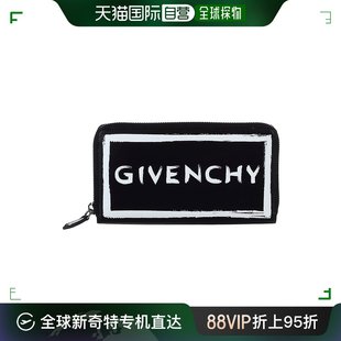 BB600JB0 香港直邮GIVENCHY 女士黑色牛皮字母LOGO印花拉链长钱包