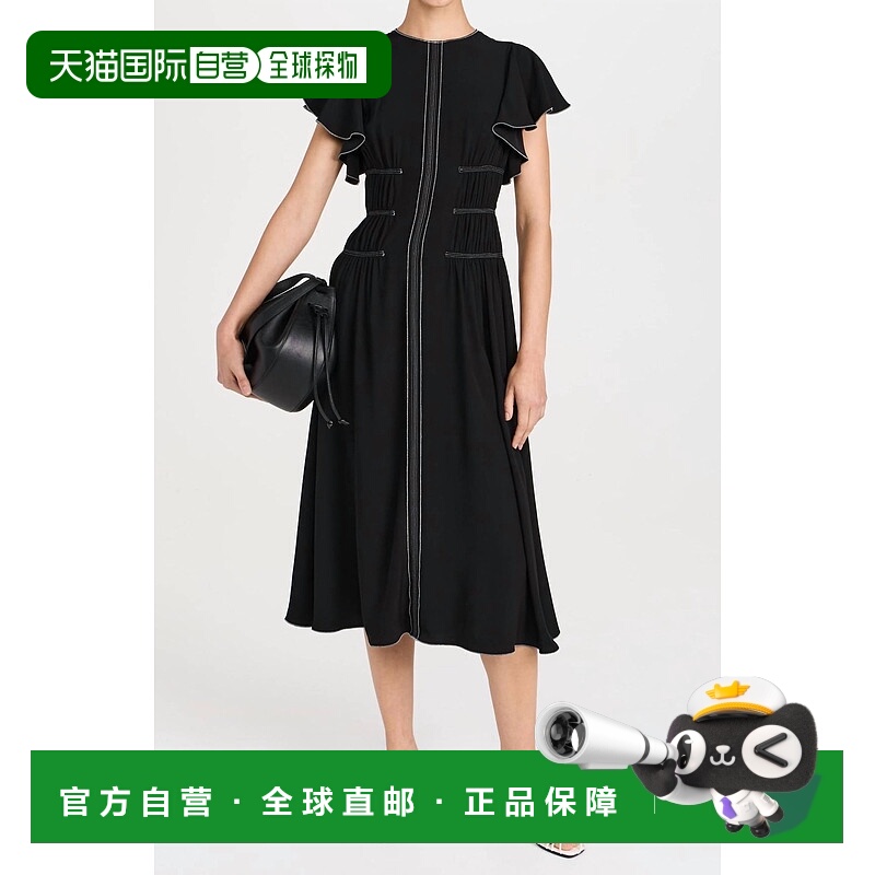 自营ulla johnsonAnais Dress In Noir - noir 美国奥莱直发
