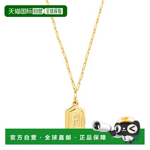 sterling foreverHexagon Tag Initial Necklace - gold-f 【美国