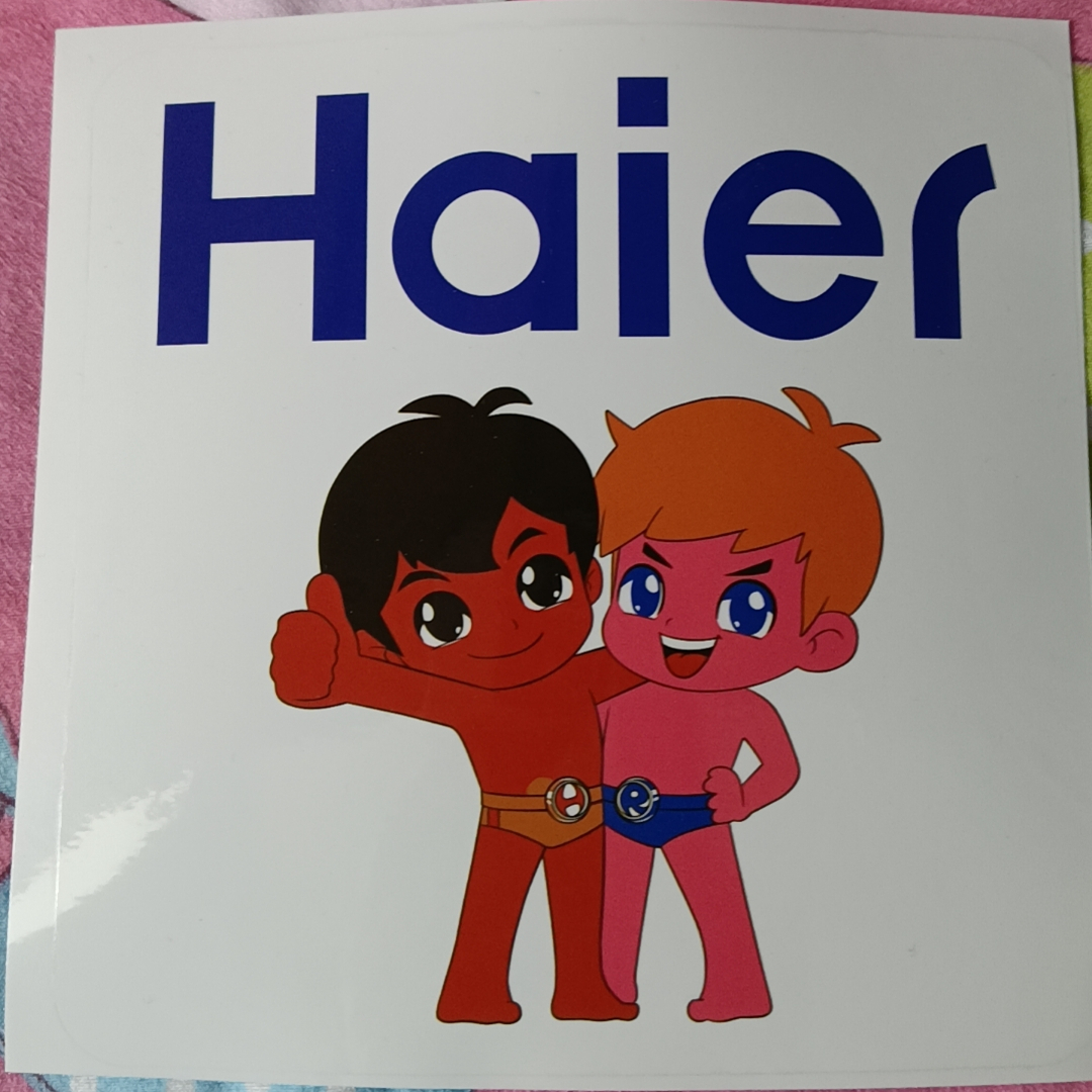 海尔兄弟外机标贴纸 logo标贴商标贴纸空调外机贴纸