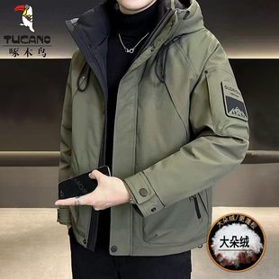 高端保暖防寒工装 2025新款 外套冲锋衣潮 加厚冬季 啄木鸟羽绒服男装