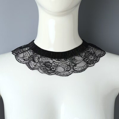 柔软蕾丝假领子夏季围脖遮疤遮颈纹脖套薄款弹力丝巾花边假衣领