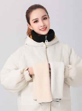 羽绒服棉服外套保暖羊羔绒毛领子