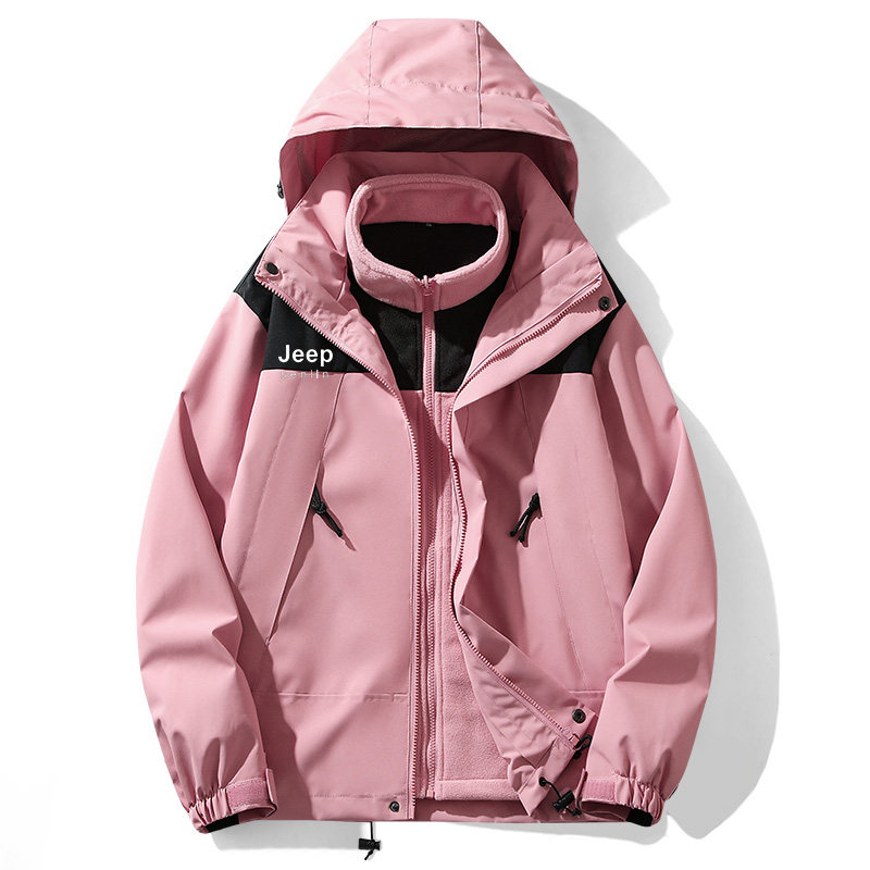 三合一冲锋衣户外防风防水情侣夹克加绒加厚高级感西藏登山服外套