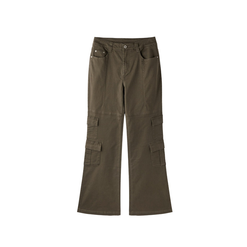 uti尤缇2026春季新款 酷感微喇工装裤女休闲牛仔长裤UL141222543,女装/女士精品,休闲裤,淘宝优惠券,粉丝福利购,淘宝优惠卷