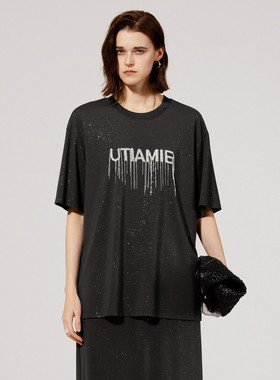 uti尤缇2025夏季新款 字母印花宽松休闲短袖T恤女上衣UL2D0190390