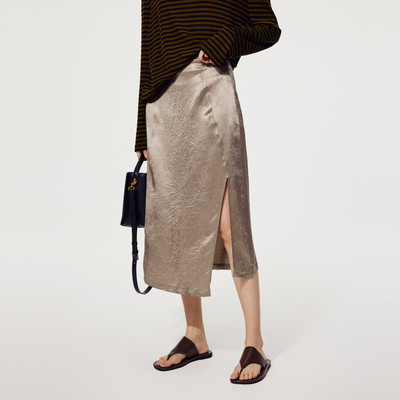 uti尤缇2025夏季新款卡其色一片式垂感不规则半身裙女UK210307373