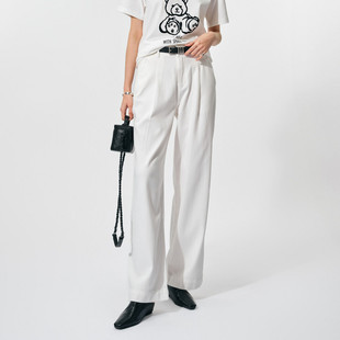 uti尤缇2025夏季新款 白色阔腿牛仔裤女休闲百搭长裤UK211220251