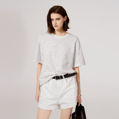 uti尤缇2025夏季新款 宽松休闲白色短袖T恤女圆领上衣UL2D0190951