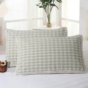 Gối vải lanh cotton trắng cổ điển, một đôi mùa hè mát mẻ, một phần mỏng kẻ sọc cho học sinh - Khăn gối