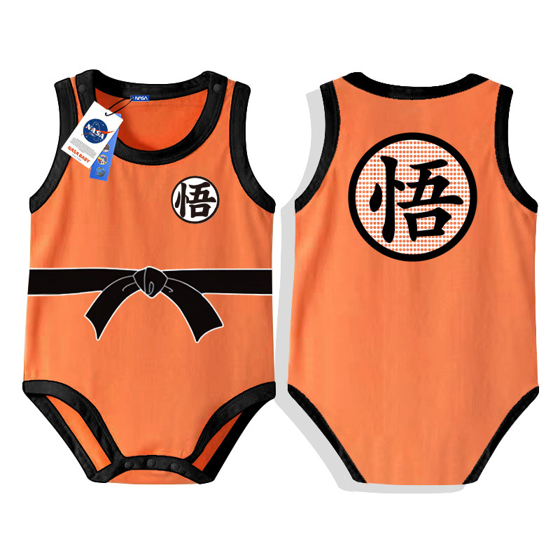 七龙珠无袖套头纯棉夏季三角哈衣图片