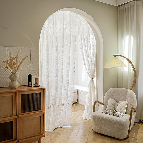 纱帘纱帘透光半遮人法式