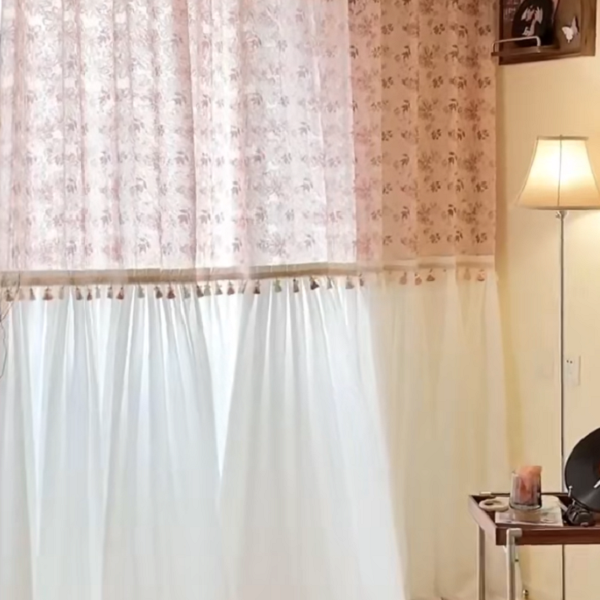 免打孔复古田园风双层窗帘纱帘门帘碎花遮光定制窗帘卧室客厅飘窗,居家布艺,成品窗帘,淘宝优惠券,粉丝福利购,淘宝优惠卷