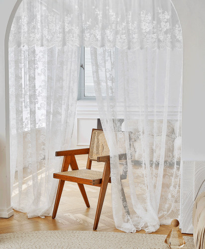 免打孔魔术贴门帘香伴居蕾丝窗帘