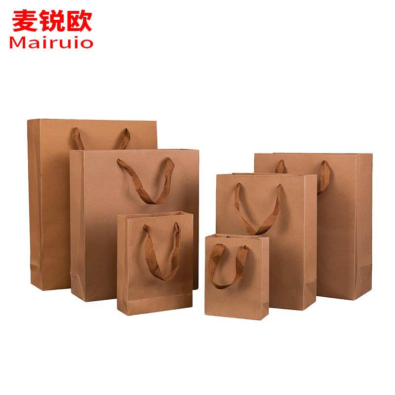 麦锐欧加厚牛皮纸手提袋竖款购物袋烘焙包装袋商用礼品包装纸袋28图片