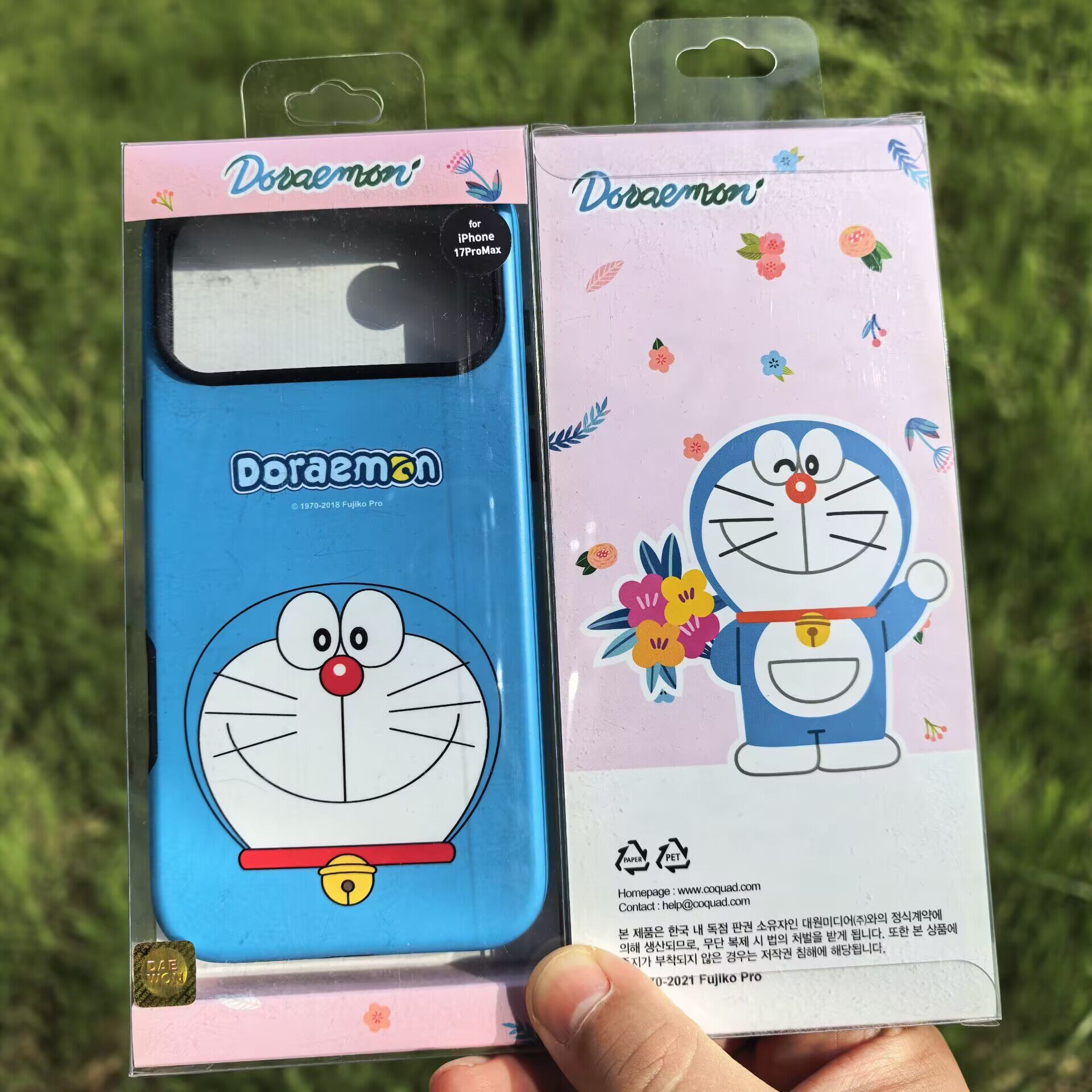韩国正版哆啦A梦叮当猫iphone17pro max手机壳双层苹果16保护套女