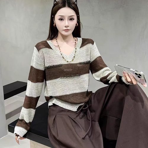 慵懒风2025秋季新款女长袖毛针织