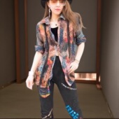 高端雪纺衫 2025春秋新款 彩色豹纹宽松均码 女套头轻奢褶皱显瘦