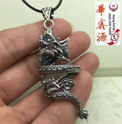 新款纯银狼牙包银套大号盘龙飞龙复古吊坠大猫牙包银套熊虎牙套礼