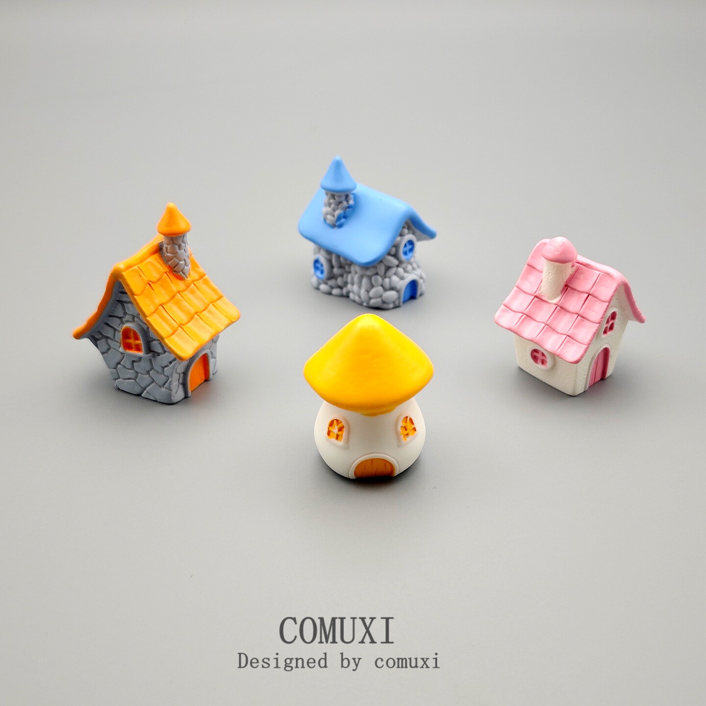 微缩建筑模型 创意石头复古房子 城堡 房屋模型DIY趣味桌面小摆件