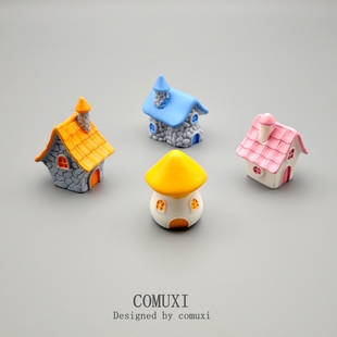 微缩建筑模型 创意石头复古房子 城堡 房屋模型DIY趣味桌面小摆件