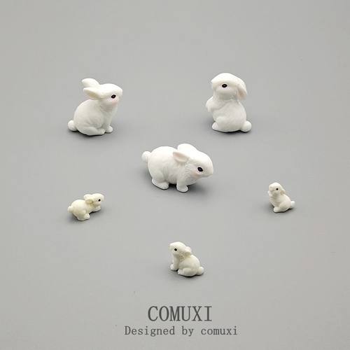 微景观小白兔公仔树脂装饰仿真