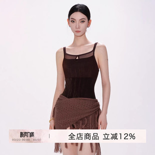 danzbaby芭蕾舞服女体操服成人练功服暗纹网纱拼接吊带体服B362