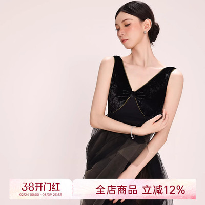 danzbaby芭蕾舞服成人练功服瑜伽服女形体服丝绒拼接V领体服B386