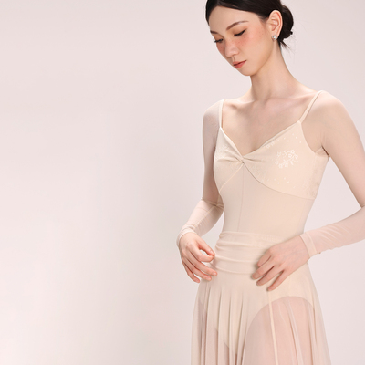 danzbaby芭蕾舞服成人练功服女瑜伽服体操服扭结练功长袖体服B384