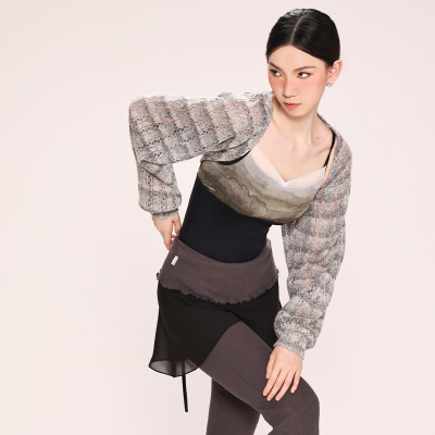 danzbaby芭蕾舞服成人练功体服上衣女舞蹈长袖毛衣保暖坎肩B381