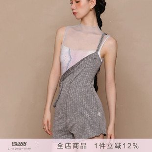 danzbaby芭蕾舞服成人舞蹈裤女练功裤热身背带裤两穿连体短裤B394