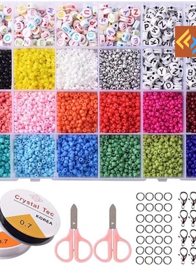 1 Box Seed Beads Kit Letter Beads Small Craft Beads Jewelry