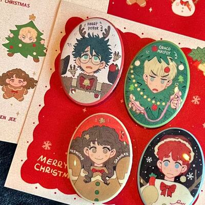 哈利波特自制圣诞椭圆吧唧徽章