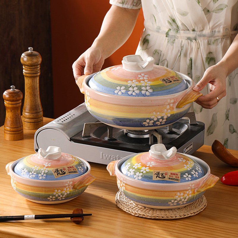 【新品】日式陶土砂锅煲 家用砂锅 浅口砂锅 防爆耐高温汤锅炖锅