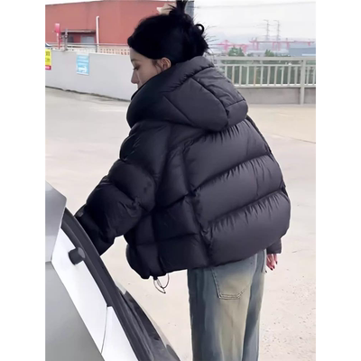 棉服女款爆款2025新款羽绒棉衣短款宽松冬季外套反季清仓黑色棉袄