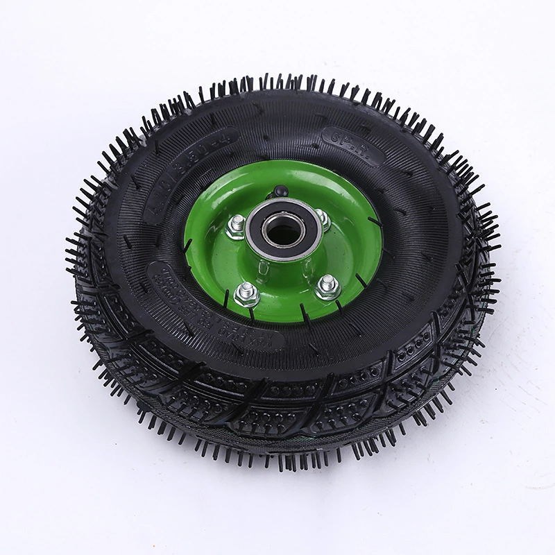 补气轮10寸350-4充气轮 手推车平板车轮子橡胶静音轮双轴脚轮