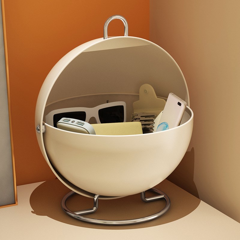 入户门口玄关放钥匙置物架收纳摆件轻奢高档球形客厅收纳盒储物架