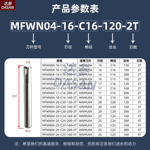 跨境快进给铣刀杆wnmu040304插铣90度直角重切削铣刀杆mfwn