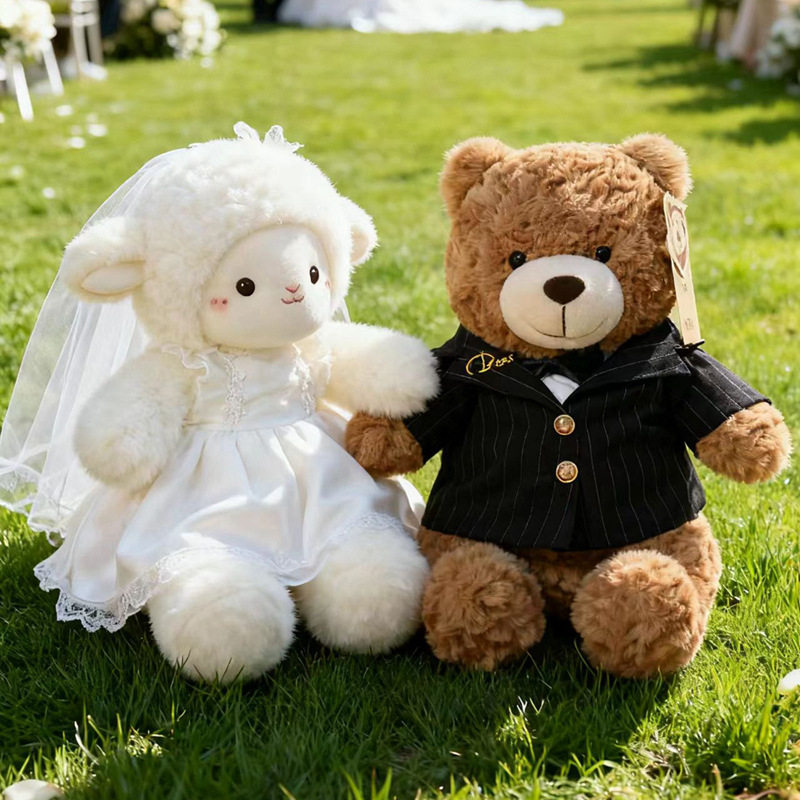 鼻涕熊婚庆娃娃毛绒小熊玩偶抱枕