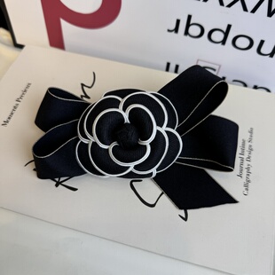 CHIC JEWELRY韩国发饰头饰气质小香简约立体山茶花弹簧夹弹夹发夹