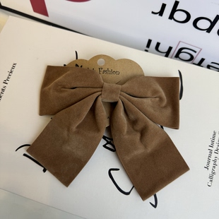CHIC JEWELRY 韩国发饰头饰ins风复古风丝绒蝴蝶结弹簧夹弹夹发夹