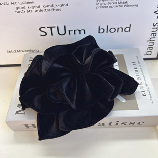 CHIC JEWELRY韩国发饰头饰ins风公主风黑色丝绒复古弹夹发夹发卡