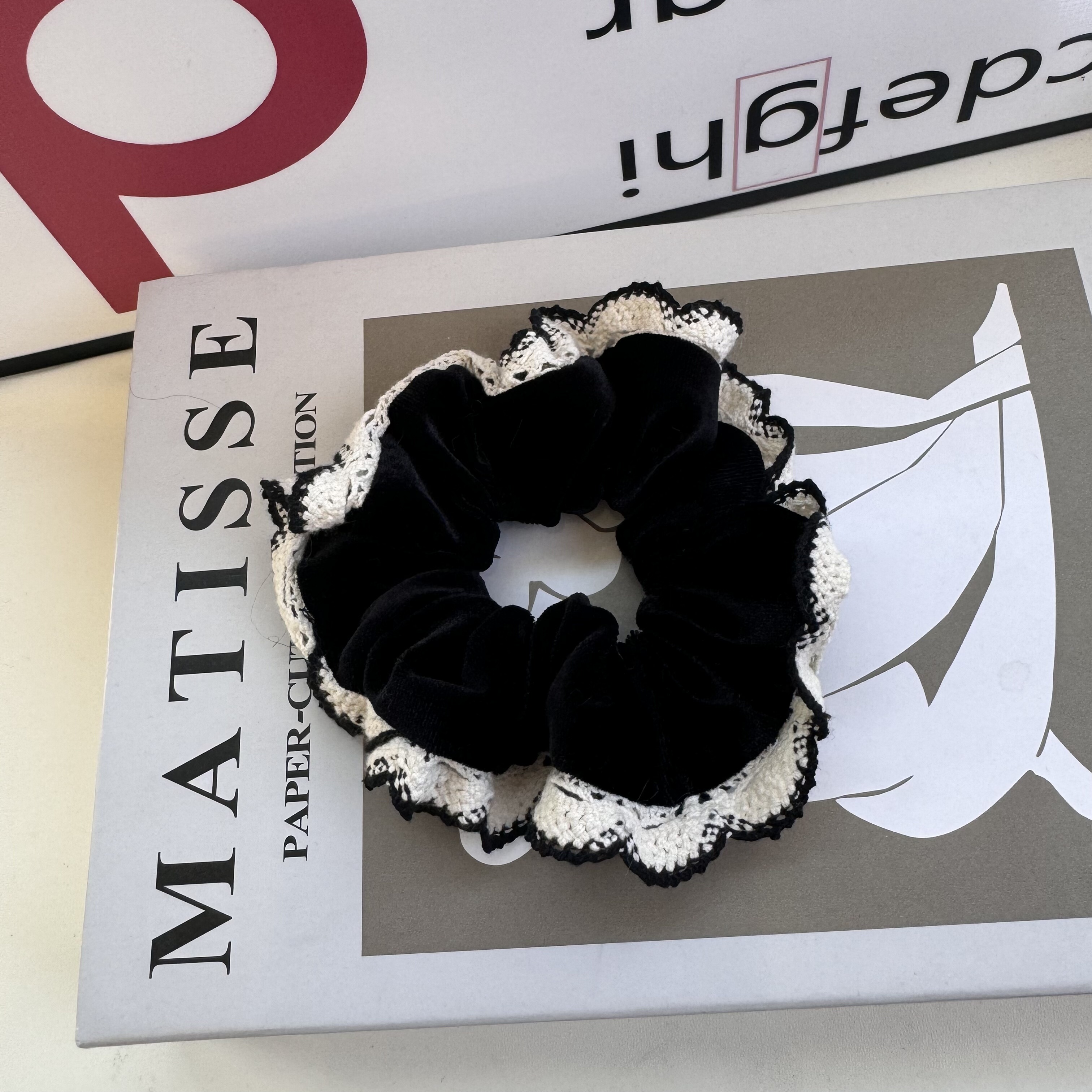 CHIC JEWELRY 韩国发饰头饰ins风复古风丝绒蕾丝大肠圈发圈发绳
