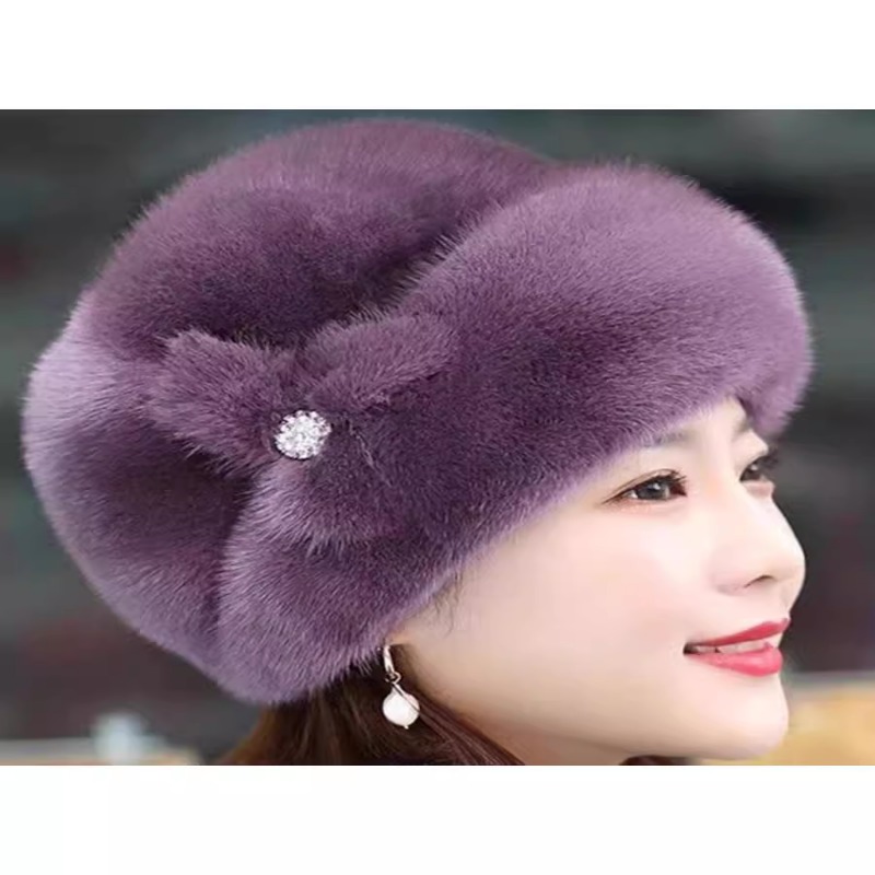 新款皮草帽子女冬天水貂毛礼帽