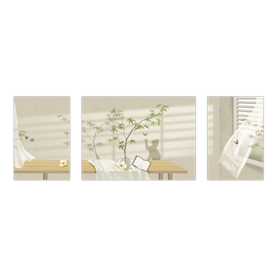 治愈系光影猫咪钻石画客厅三联画风景北欧十字绣2025新款点贴砖5d