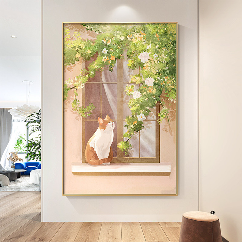 猫咪钻石画满钻客厅小件玄关简约现代十字绣2025新款绣小清新北欧