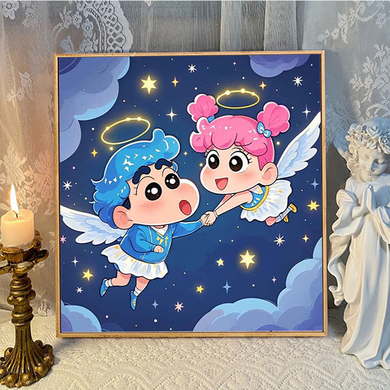 十二星座数字油画diy2025新款蜡笔小新小幅手工填充丙烯油彩画画