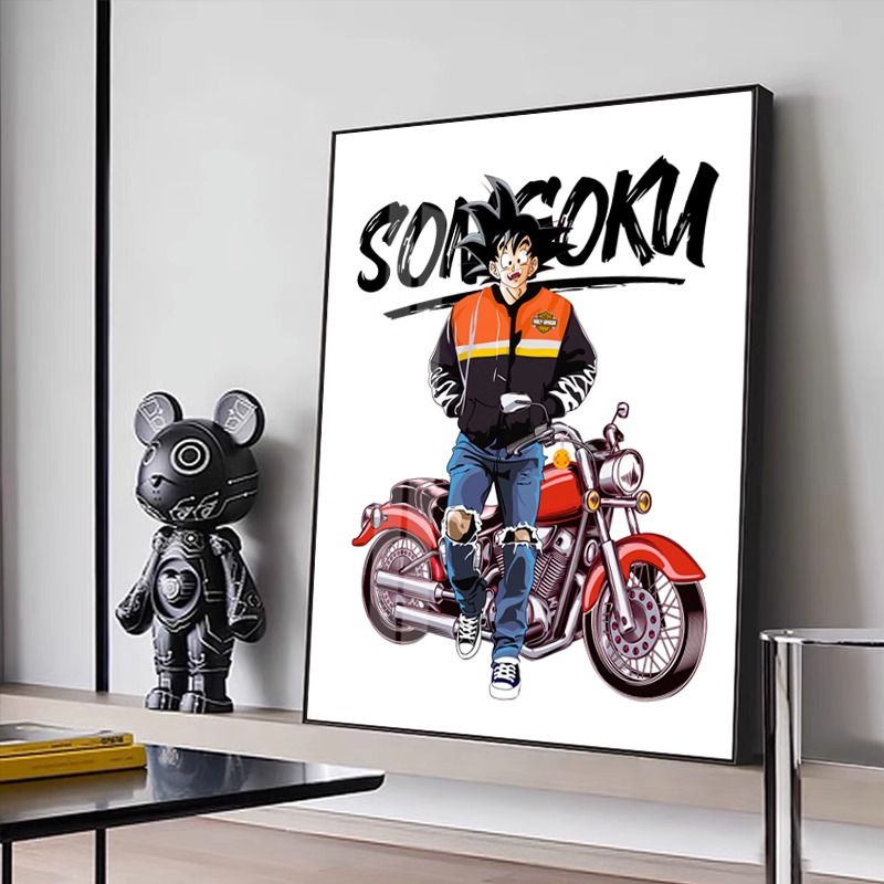 悟空七龙珠潮流钻石画2025新款小幅带框国潮十字绣水钻机车5d立体