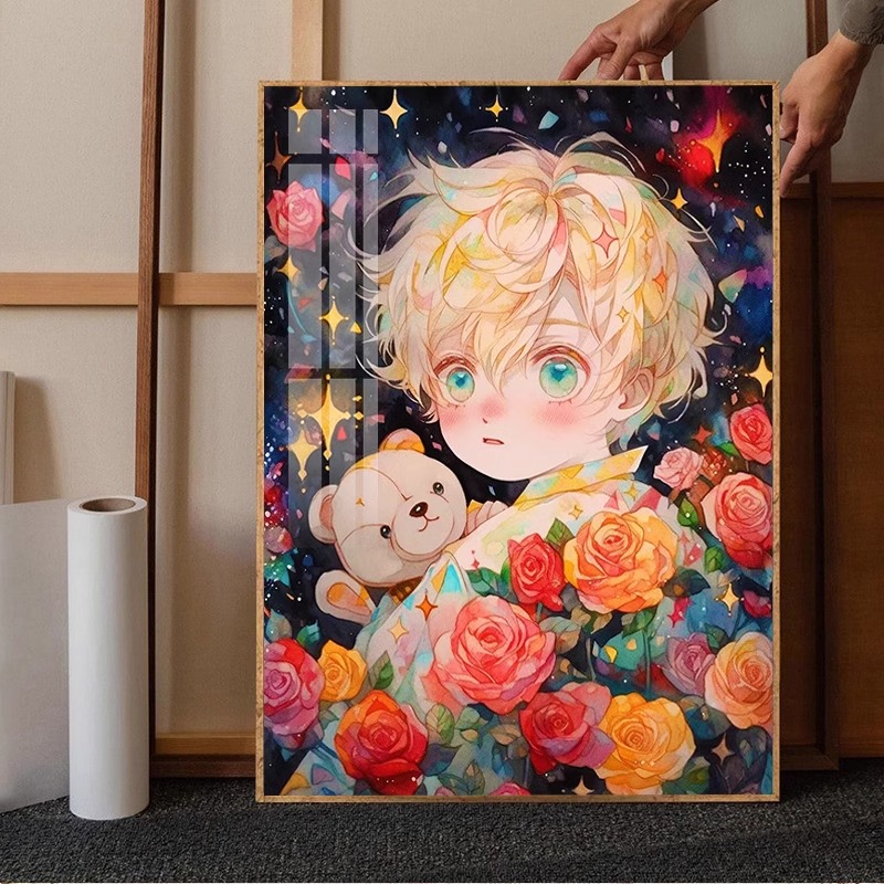 抱熊的小王子钻石画2025新款客厅高级感手工贴钻十字绣砖石绣5d